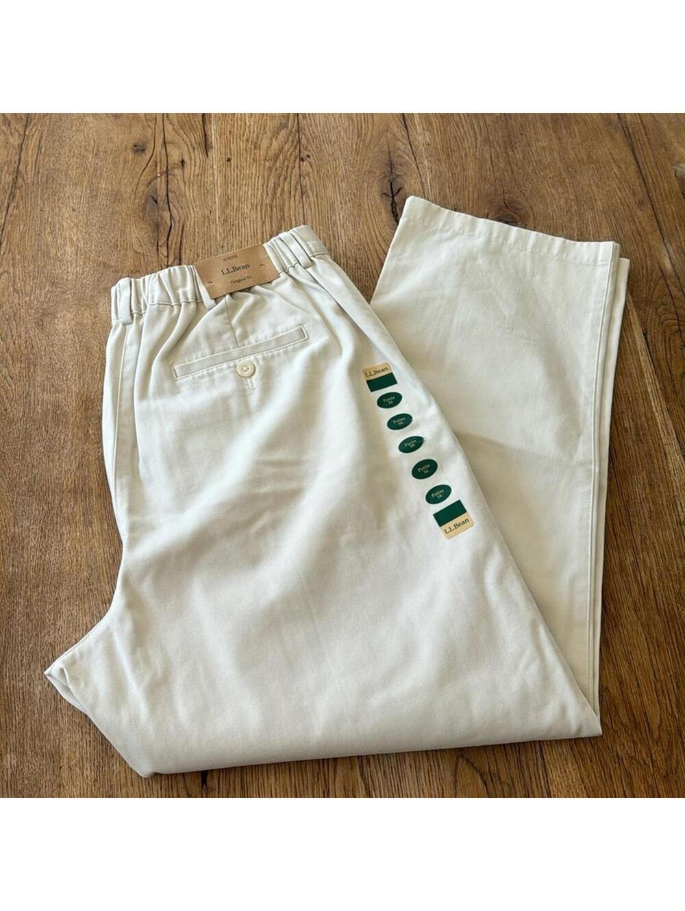 LL Bean original fit khaki pants size 16 Petite new tags